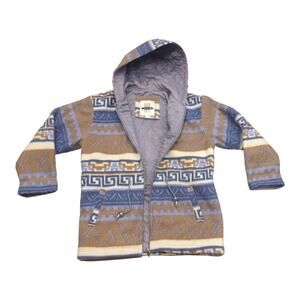 Vintage NY 10018 Fleece Shell Quilted Lining Zip Hooded Jacket Sz M